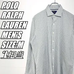 【US古着】POLO RALPH LAUREN　ポロラルフローレン　RL TWILL　チェック柄長袖シャツ　メンズ　サイズ表記M　L相当　ホワイト×オリーブ×ネイビー