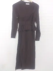 ◇ SENSE OF PLACE リブニット ワンショルダー ワンピース ビスチェ アンサンブル サイズFREE ブラウン レディース P  【1305240007383】