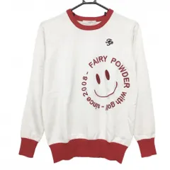 フェアリーパウダー セーター 白×レッド ニコちゃん ニット レディース 4(XL) ゴルフウェア FAIRY POWDER