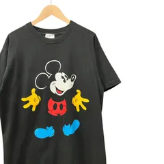90s ビンテージ MICKEY MOUSE プリント Tシャツ L位 ブラック 90年代 ミッキーマウス vintage ディズニー Disney ヴィンテージ