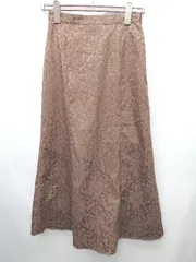 ◇ ⊂ earth music&ecology アース ミュージック ジャガード ロング丈 フレア スカート サイズF ブラウン レディース P  【1409090004674】