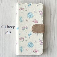 Galaxys10 ギャラクシーs10★花柄 フラワー アジサイ