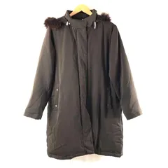アクアスキュータム Aquascutum コート 中綿 フォックスファーフード ブラウン 13サイズ 977669