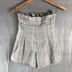 レピピアルマリオ repipi armario パンツ タックショートパンツ チェック プリーツ ブラウン系 ベージュ系 Mサイズ 2025072300122