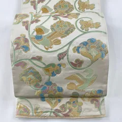 501my56◇川島織物 鱗文に千鳥 金通し 金糸 銀糸 六通 本袋帯◇美品