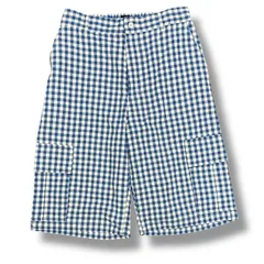 参考上代25300円 AFB BAGGY SHORTS CHECK バギー ショーツ チェック ハーフパンツ エーエフビー ブルー系 XL  77685A3