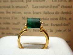 MMA エメラルドリング　古代エジプトのリングを再現　メトロポリタン美術館オリジナル　14K　11号　ソーティング付き　70’ｓのサムネイル