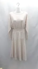 ◇ ⊇◎●未使用● Jewel Changes ウエストゴム 長袖 膝丈 ワンピース サイズF アイボリー系 レディース E  【1412260021852】