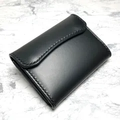 【総手縫い】本革 三つ折り財布 イタリアンレザー 黒 コンパクト財布 小さい財布 ロ・スティバーレ メンズ レディース 兼用 ミニウォレット