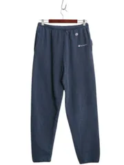 【お得なクーポン配布中!】 90s チャンピオン ポケット付き スウェット パンツ メンズ M オールド Champion 裏起毛 スクリプト ロゴ刺繍 目付き 目あり トレーナー 紺