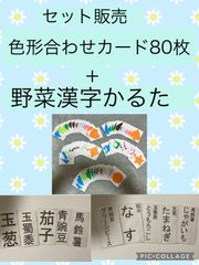 セット販売　色形合わせカード＋野菜漢字かるた　レクリエーション　デイサービス　高齢者施設