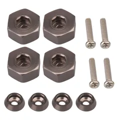 特価セールMxfans 4件入 ホイール六角 ハブアダプター ネジワッシャー＆スクリュー付き RC1:16 WPL C14 C24 B14 B24 B16 B36モデルカー用 5mmターン12mm WPL1634T チタンカラー
