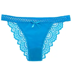 ブラジリアン レディース 綿 コットン エレガント レース ストレッチ セクシー かわいい ハーフバック Tバック ショーツ パンティ プレゼント 黒 白 青 rt-029