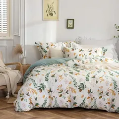 MILDLY 布団カバー 3点セット シングル +枕カバー1枚 布団かばーシングル 4点セット コットン100% 布団カバーセット S・Kaelyn・オリジナルデザイン( Kaelyn,  シングル・S)