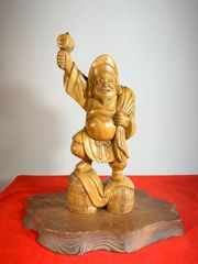 大き目.木製.七福神の置物.高さ53センチ位 - メルカリ