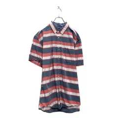 TOMMY HILFIGER 半袖 チェックシャツ XL グレー ピンク ビッグサイズ ポケット トミーヒルフィガー 古着卸 アメリカ仕入 a606-5276