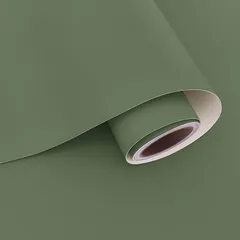 VaryPaper 壁紙シール 無地 より厚手 リメイクシート グリーン カッティングシート クロス のり付き 40cm×2m 貼ってはがせる インテリア 壁補修 リフォーム キッチン 装飾シート ビニールシール 防水 防汚 耐熱 おしゃれ 家具保護 DI 1