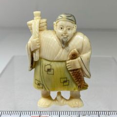 古美術 在銘 山口 カバ牙 根付 河馬 骨董 Netsuke 人物 彫刻⑧ - メルカリ