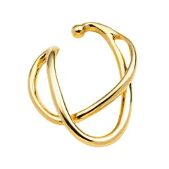 【B：ゴールド×フリーサイズ】[Cream dot. クリームドット公式] イヤーカフ レディース  イヤーカフ 金属アレルギー ニッケルフリー イヤカフ 片耳用 メタル 大ぶり 変形 クロス 大人  