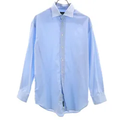 Emporio Armani エンポリオアルマーニ 格子柄 長袖 シャツ 42 ブルー系 MODERN FIT メンズ 古着