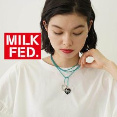 ミルクフェド ネックレス アクセサリー MILKFED BEADS AND HEART CHARMS NECKLACE 103252054008 ペンダント ハート 緑 グリーン milkfed レディース プレゼント アクセ おしゃれ 可愛い ブランド ロゴ