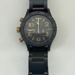 NIXON クォーツ腕時計 クロノグラフ ゴールド/ブラック NIXON ニクソン 腕時計 42-20 CHRONO A037-679 ALL BLACK