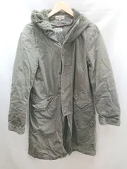 ◇ NANO UNIVERSE ナノユニバース キルティングライナー フード裏地ボア 長袖 モッズコート サイズL カーキ レディース E  【1303020029426】