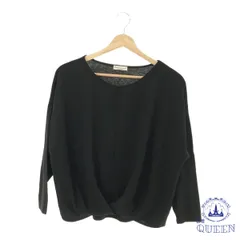 ☆美品 earth music&ecology アースミュージックアンドエコロジー トップス カットソー シンプル 長袖 レディース ブラック F 901-4987 送料無料 古着