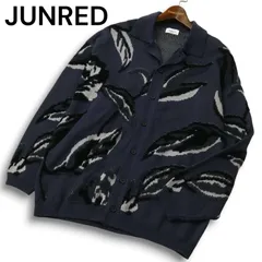 JUNRED JUNMEN ジュンレッド ジュンメン 秋冬 ボタニカル ジャガード★ ニット カーディガン Sz.S メンズ