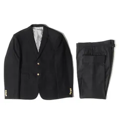 THOM BROWNE トムブラウン アンカー刻印 金ボタン ウール 段返り3つボタン ブレザー テーラード ジャケット  スラックス パンツ セットアップ スーツ 裏地ストライプ ネイビー ダークグレー 日本製 【メンズ】のサムネイル