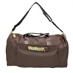 【X'masセール★30%OFF】モスキーノ MOSCHINO ボストンバッグ２ＷＡＹ ブラウン　ゴールド　シルバー ナイロン レディース 中古 最大30％OFF☆クリスマスSALE】モスキーノ MOSCHINO ボストンバッグ