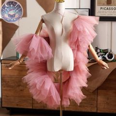 ピンク フリル チュール ドレス 豪華 大衆演劇 舞台 舞踊 パーティ 