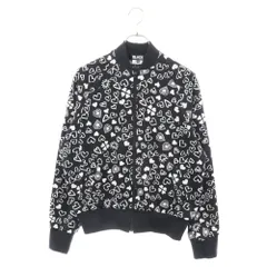 BLACK COMME des GARCONS (ブラックコムデギャルソン) 総柄 ハート柄 ジップジャケット ブルゾン ブラック 1J-T001のサムネイル