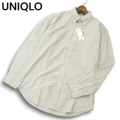 【新品 未使用】 UNIQLO ユニクロ 通年 長袖 オックスフォード スリムフィット シャツ Sz.M メンズ グレー
