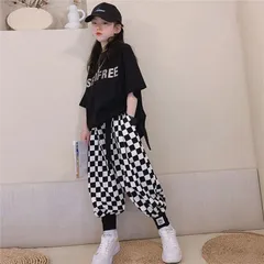 ダンス衣装 キッズ セットアップ ヒップホップ 韓国 トップス パンツ M250407-187