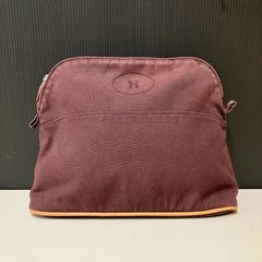 極美品】 エルメス ボリードポーチ GM オリーブ色 キャンバス H刺繍