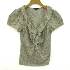 フラジール ブラウス シャツ トップス 半袖 フリル レオパード柄 レディース 38サイズ ベージュ×グレー FRAGILE 【中古】