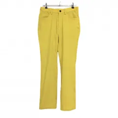 アディダス パンツ イエロー 一部3ライン ロゴ刺しゅう ストレッチ メンズ M/M ゴルフウェア adidas