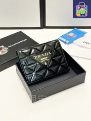 【今日特価】PRADA プラダ ブラック ショート ウォレット兼用カードケース 送料無料 在庫限定セール価格！
