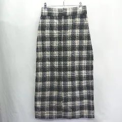 ◇ ⊇ GLOBAL WORK チェック柄 ロング丈 タイト スカート サイズM ブラック ベージュ グレー レディース E  【1409100062267】