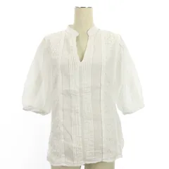 ローレンラルフローレン LAUREN RALPH LAUREN リネン レース ブラウス プルオーバー タック ホワイト S 240531Eのサムネイル