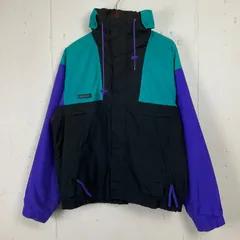 90年代 90s Colombia コロンビア Vamoose ナイロンジャケット マウンテンパーカー アウトドアジャケット メンズM 古着 ヴィンテージ ビンテージ ブラック×パープル×グリーン フード収納型【f240119010】