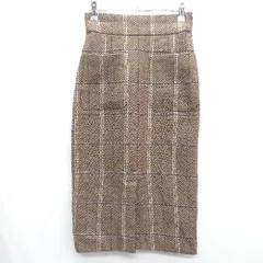 ◇ ⊇ Techichi テチチ チェック タイト スカート サイズS ブラウン系 レディース E  【1408220053322】