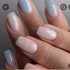 ネイルチップパステルカラーマーブルカラーグラデーショングルー付き24