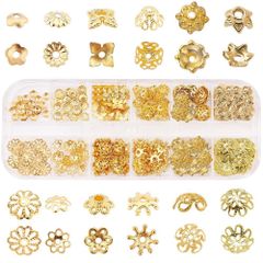 SUNNYCLUE 240個12種 ビーズキャップ 花座 座金 ビーズ アンティ