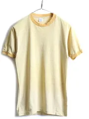 70s USA製 ビンテージ ■ スプルース 無地 リンガー 半袖 Tシャツ (