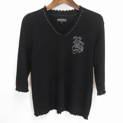 VALENZA / バレンザ ラインストーンフラワーモチーフ　5分袖　カットソー セール】 ラインストーンフラワーモチーフ 5分袖 カットソー