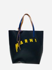 良品✨ MARNI マルニ セルロース トートバッグ 黒 ロゴ 大容量
