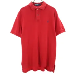 ポロバイラルフローレン 半袖 ポロシャツ M レッド Polo by Ralph Lauren 鹿の子 メンズ 古着 【240502】