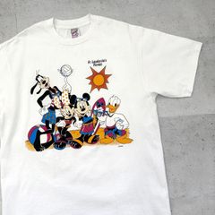 ディズニー Disney ミッキーマウス キャラクター イラスト プリント Tシャツ Jerzees ジャージーズ XLサイズ ホワイト 白 古着 【UR-0500】